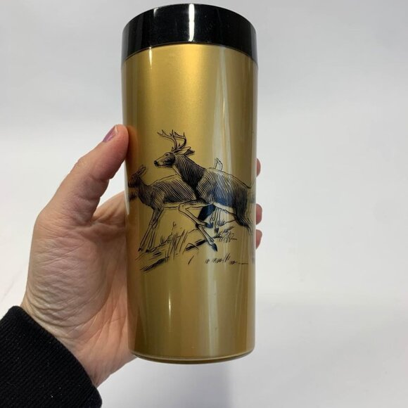 Vintage Gold Deer Thermal Tumbler - Picture 3 of 6